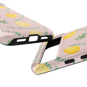"Jesus Is The Key" Lemon Tough Phone Case – For Samsung, iPhone, & Pixel