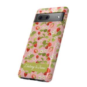 "I Belong to Jesus" Strawberry Tough Phone Case – For Samsung, Iphone and Google Pixel