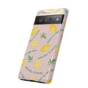 "Jesus Is The Key" Lemon Tough Phone Case – For Samsung, iPhone, & Pixel