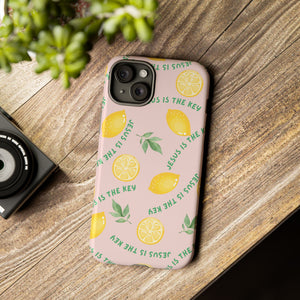 "Jesus Is The Key" Lemon Tough Phone Case – For Samsung, iPhone, & Pixel