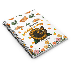 "Jesus Love is Such a Hug" Sunflower & Orange Spiral Notebook – Ruled Lined