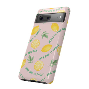 "Jesus Is The Key" Lemon Tough Phone Case – For Samsung, iPhone, & Pixel
