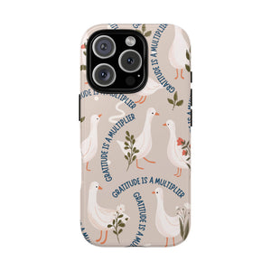 Charming Geese & Gratitude Tough Phone Case – For Samsung, iPhone, & Google Pixel