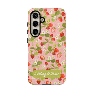 "I Belong to Jesus" Strawberry Tough Phone Case – For Samsung, Iphone and Google Pixel