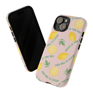"Jesus Is The Key" Lemon Tough Phone Case – For Samsung, iPhone, & Pixel