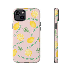 "Jesus Is The Key" Lemon Tough Phone Case – For Samsung, iPhone, & Pixel
