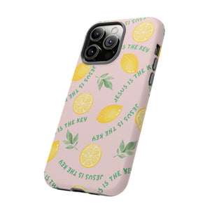 "Jesus Is The Key" Lemon Tough Phone Case – For Samsung, iPhone, & Pixel