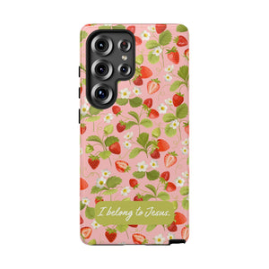 "I Belong to Jesus" Strawberry Tough Phone Case – For Samsung, Iphone and Google Pixel
