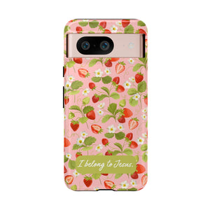 "I Belong to Jesus" Strawberry Tough Phone Case – For Samsung, Iphone and Google Pixel