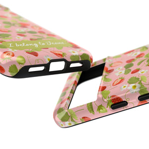 "I Belong to Jesus" Strawberry Tough Phone Case – For Samsung, Iphone and Google Pixel
