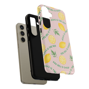 "Jesus Is The Key" Lemon Tough Phone Case – For Samsung, iPhone, & Pixel
