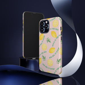 "Jesus Is The Key" Lemon Tough Phone Case – For Samsung, iPhone, & Pixel