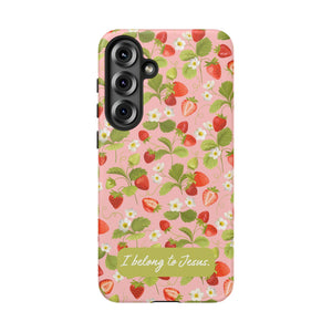 "I Belong to Jesus" Strawberry Tough Phone Case – For Samsung, Iphone and Google Pixel