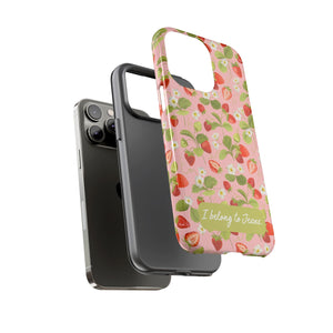 "I Belong to Jesus" Strawberry Tough Phone Case – For Samsung, Iphone and Google Pixel