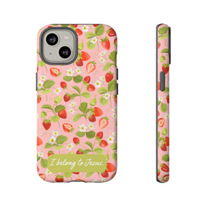 "I Belong to Jesus" Strawberry Tough Phone Case – For Samsung, Iphone and Google Pixel