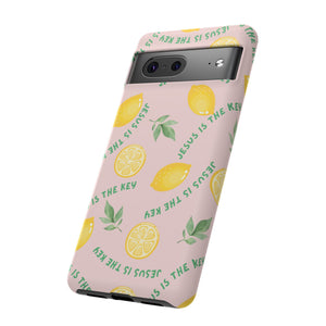 "Jesus Is The Key" Lemon Tough Phone Case – For Samsung, iPhone, & Pixel