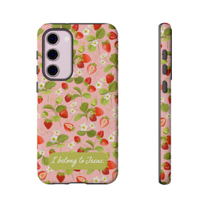 "I Belong to Jesus" Strawberry Tough Phone Case – For Samsung, Iphone and Google Pixel