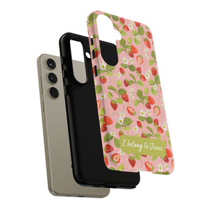 "I Belong to Jesus" Strawberry Tough Phone Case – For Samsung, Iphone and Google Pixel