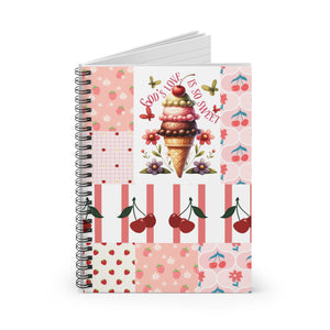 "God's Love Is So Sweet" Ice Cream & Berry Spiral Notebook – Ruled Lined