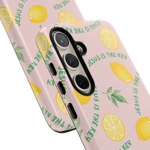 "Jesus Is The Key" Lemon Tough Phone Case – For Samsung, iPhone, & Pixel