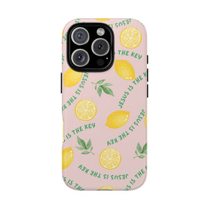 "Jesus Is The Key" Lemon Tough Phone Case – For Samsung, iPhone, & Pixel
