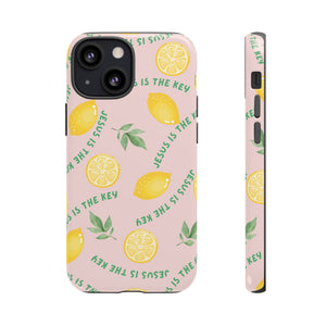 "Jesus Is The Key" Lemon Tough Phone Case – For Samsung, iPhone, & Pixel