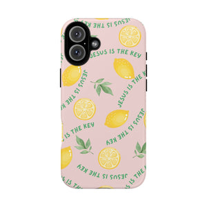 "Jesus Is The Key" Lemon Tough Phone Case – For Samsung, iPhone, & Pixel