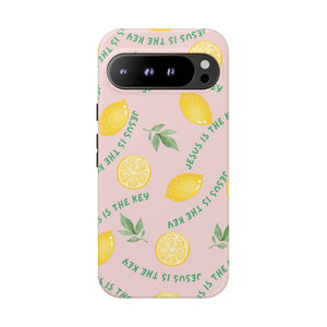 "Jesus Is The Key" Lemon Tough Phone Case – For Samsung, iPhone, & Pixel