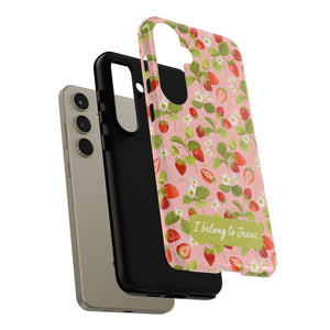 "I Belong to Jesus" Strawberry Tough Phone Case – For Samsung, Iphone and Google Pixel