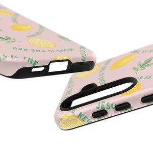 "Jesus Is The Key" Lemon Tough Phone Case – For Samsung, iPhone, & Pixel