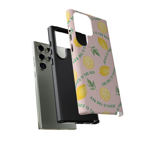 "Jesus Is The Key" Lemon Tough Phone Case – For Samsung, iPhone, & Pixel