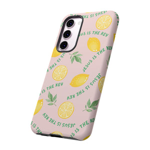 "Jesus Is The Key" Lemon Tough Phone Case – For Samsung, iPhone, & Pixel