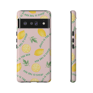 "Jesus Is The Key" Lemon Tough Phone Case – For Samsung, iPhone, & Pixel