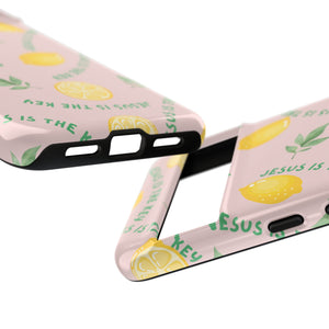 "Jesus Is The Key" Lemon Tough Phone Case – For Samsung, iPhone, & Pixel