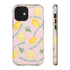 "Jesus Is The Key" Lemon Tough Phone Case – For Samsung, iPhone, & Pixel