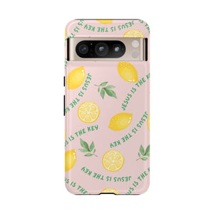 "Jesus Is The Key" Lemon Tough Phone Case – For Samsung, iPhone, & Pixel
