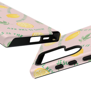 "Jesus Is The Key" Lemon Tough Phone Case – For Samsung, iPhone, & Pixel