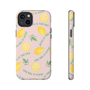 "Jesus Is The Key" Lemon Tough Phone Case – For Samsung, iPhone, & Pixel