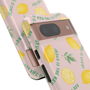 "Jesus Is The Key" Lemon Tough Phone Case – For Samsung, iPhone, & Pixel