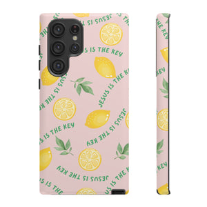 "Jesus Is The Key" Lemon Tough Phone Case – For Samsung, iPhone, & Pixel