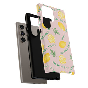 "Jesus Is The Key" Lemon Tough Phone Case – For Samsung, iPhone, & Pixel