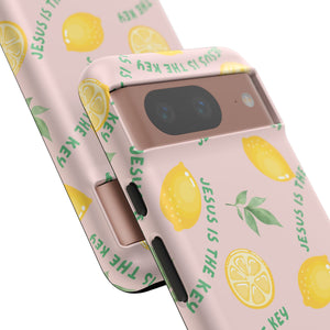 "Jesus Is The Key" Lemon Tough Phone Case – For Samsung, iPhone, & Pixel