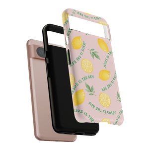 "Jesus Is The Key" Lemon Tough Phone Case – For Samsung, iPhone, & Pixel