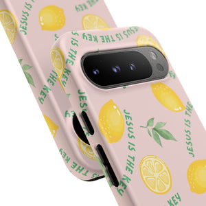 "Jesus Is The Key" Lemon Tough Phone Case – For Samsung, iPhone, & Pixel
