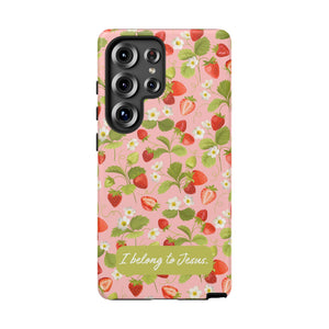 "I Belong to Jesus" Strawberry Tough Phone Case – For Samsung, Iphone and Google Pixel
