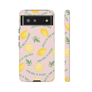 "Jesus Is The Key" Lemon Tough Phone Case – For Samsung, iPhone, & Pixel
