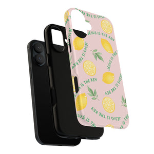 "Jesus Is The Key" Lemon Tough Phone Case – For Samsung, iPhone, & Pixel