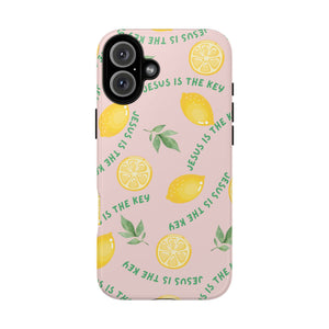 "Jesus Is The Key" Lemon Tough Phone Case – For Samsung, iPhone, & Pixel