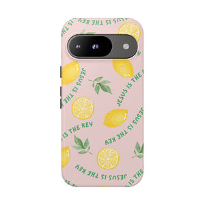 "Jesus Is The Key" Lemon Tough Phone Case – For Samsung, iPhone, & Pixel