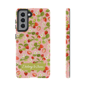 "I Belong to Jesus" Strawberry Tough Phone Case – For Samsung, Iphone and Google Pixel